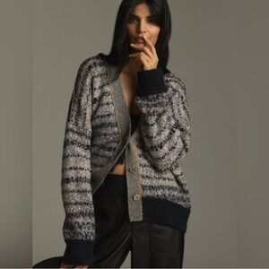Pilcro Mash-Up Striped Knit Cardigan